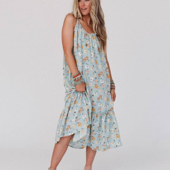 Floral Ruffle Midi Dress - Picture 2 of 4